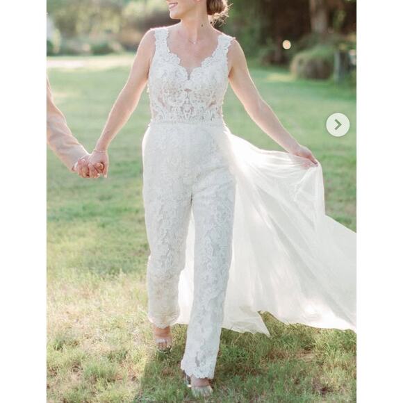 Maggie Sottero Pants - Maggie Sottero Milan Bridal Jumpsuit Size 12
